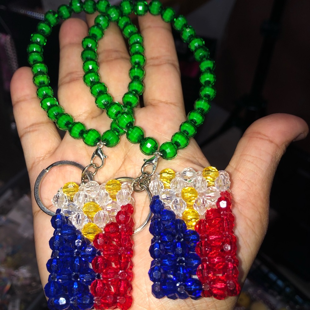Accessory Collective Green and Red Beaded Bracelets